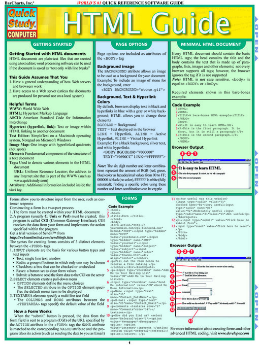 Title details for Html Guide by BarCharts, Inc. - Available